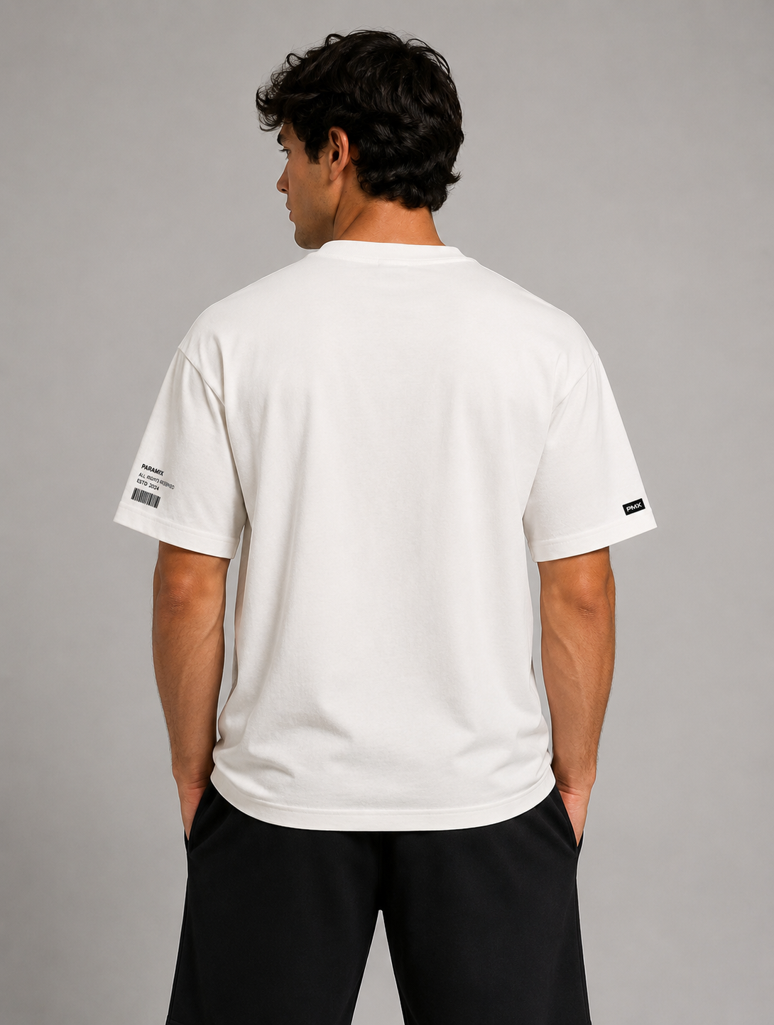 PMX Oversized Graphic T-Shirt for Men | Premium Cotton Blend | Streetwear Casual Tee | White & Black