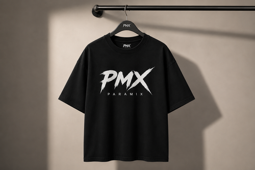 PMX Paramix Premium Oversized Black Graphic T-Shirt | 100% Cotton | Unisex