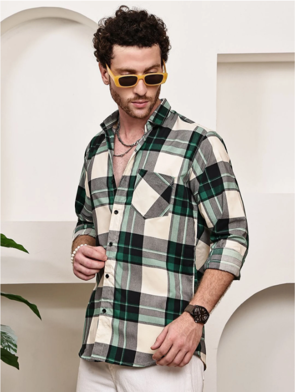 METRONAUT Men Regular Fit Checkered Casual Shirt