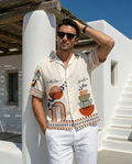 STENFIA Men Relaxed Fit Fit Printed Beach Wear Shirt