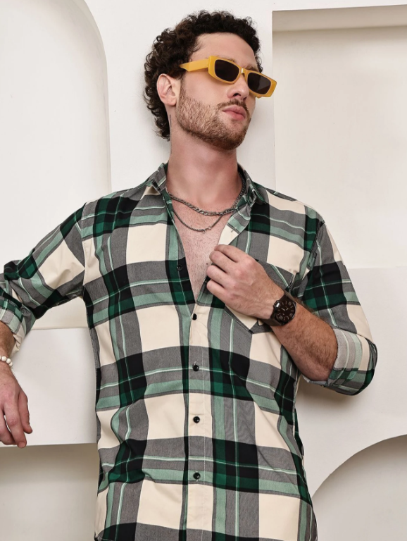 METRONAUT Men Regular Fit Checkered Casual Shirt