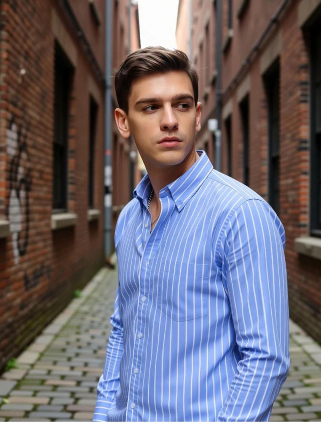 HKV FASHION Men Regular Fit Striped Spread Collar Casual Shirt